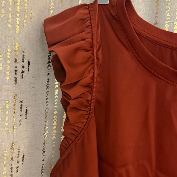 Maurices Rust Ruffled Sleeve Tank Top - Picture 3 of 5